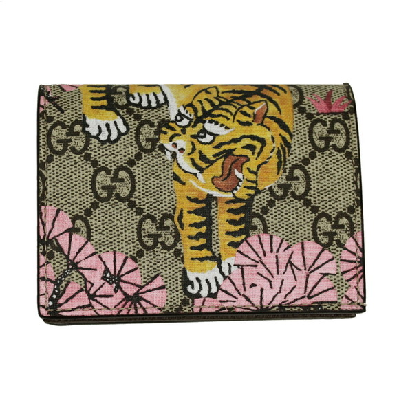 Gucci Bifold GG Supreme Wallet Multicolor Beige Leather Bengal - Picture 1 of 4